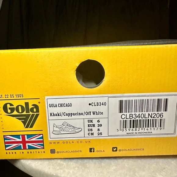 NIB Gola Chicago sneakers khaki/cappuccino/ off white US size 8 - Picture 4 of 13